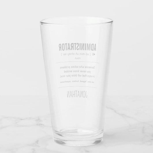 Gepersonaliseerde beheerder Grappig Glas (Achterkant)