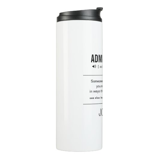 Gepersonaliseerde beheerder Grappig Thermosbeker (Gedraaid links)