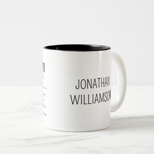 Gepersonaliseerde beheerder Grappig Tweekleurige Koffiemok (Voorkant rechts)