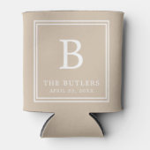 Gepersonaliseerde Beige bruiloft Koelbox Blikjeskoeler (Voorkant)