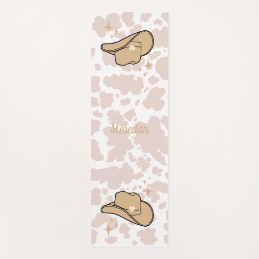 Gepersonaliseerde Beige Cowgirl Rodeo Yogamat (Voorkant)