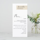 Gepersonaliseerde Beige Cream met Gastennaam Elega Menu (Staand voorkant)