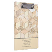 Gepersonaliseerde beige crème neutrale geometrisch klembord (Rechts)
