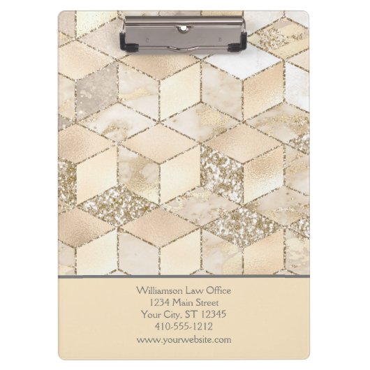 Gepersonaliseerde beige crème neutrale geometrisch klembord (Voorkant)