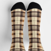 Gepersonaliseerde Beige en Brown Tartan Plakken Cu Sokken (Top)