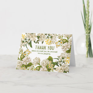 Gepersonaliseerde beige groene bloem kaart