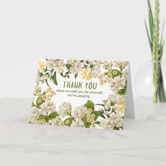 Gepersonaliseerde beige groene bloem kaart