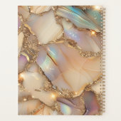 Gepersonaliseerde beige holografische alcohol inkt planner (Achterkant)