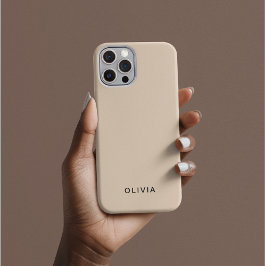 "Gepersonaliseerde Beige iPhone Case met Custom