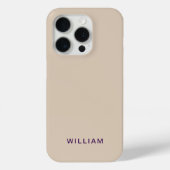Gepersonaliseerde Beige Kleur iPhone Case met Cust (Achterkant)