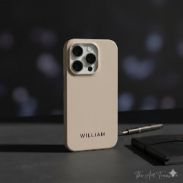 Gepersonaliseerde Beige Kleur iPhone Case met Cust
