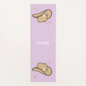 Gepersonaliseerde Beige Lila Cowgirl Rodeo Yogamat (Voorkant)