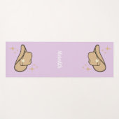Gepersonaliseerde Beige Lila Cowgirl Rodeo Yogamat (Voorkant (horizontaal))