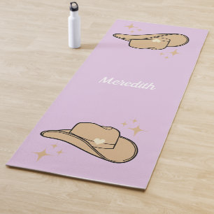 Gepersonaliseerde Beige Lila Cowgirl Rodeo Yogamat