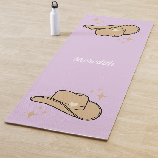 Gepersonaliseerde Beige Lila Cowgirl Rodeo Yogamat (In situ)