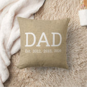 Gepersonaliseerde Beige Linen Vaderdag Kussen (Deken)