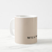 Gepersonaliseerde Beige & Monogram met Custom Koffiemok (Voorkant links)