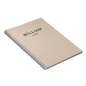 Gepersonaliseerde beige & monogram naam| Elegant g Notitieboek (Rechterzijde)