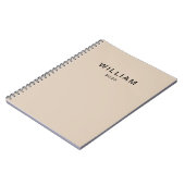 Gepersonaliseerde beige & monogram naam| Elegant g Notitieboek (Linkerzijde)