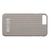 Gepersonaliseerde beige pinstripes Case-Mate iPhone case (Achterkant (Horizontaal))