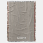 Gepersonaliseerde beige pinstripes deken (Voorkant Verticaal)