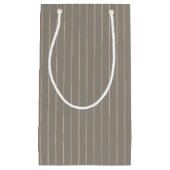Gepersonaliseerde beige pinstripes klein cadeauzakje (Voorkant)