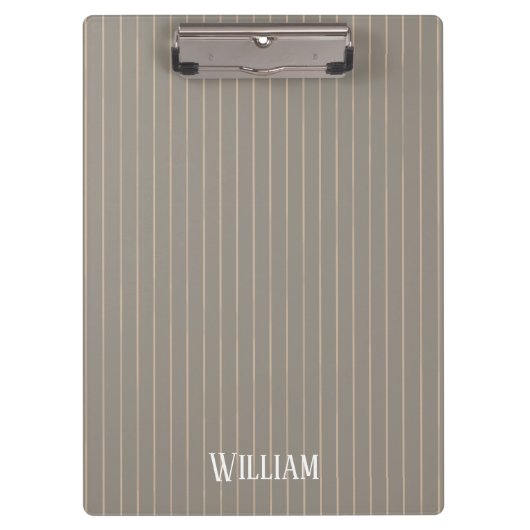 Gepersonaliseerde beige pinstripes klembord (Voorkant)