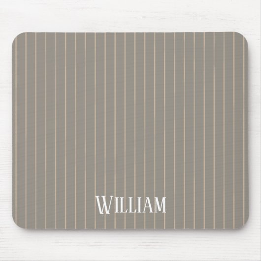 Gepersonaliseerde beige pinstripes muismat (Voorkant)