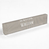 Gepersonaliseerde beige pinstripes naambordje