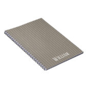 Gepersonaliseerde beige pinstripes notitieboek (Rechterzijde)