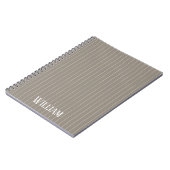Gepersonaliseerde beige pinstripes notitieboek (Linkerzijde)