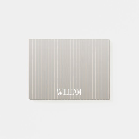 Gepersonaliseerde beige pinstripes post-it® notes (Voorkant)