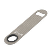 Gepersonaliseerde beige pinstripes speed flessenopener (Voorkant Gekanteld)