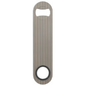 Gepersonaliseerde beige pinstripes speed flessenopener (Achterkant)