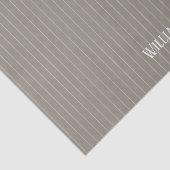 Gepersonaliseerde beige pinstripes tissuepapier (Detail)