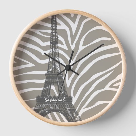Gepersonaliseerde Beige Tones Zebra Eiffeltoren Kl (Voorkant)