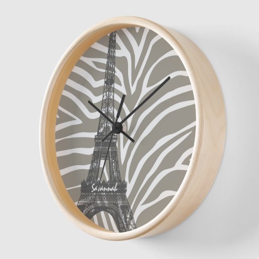 Gepersonaliseerde Beige Tones Zebra Eiffeltoren Kl (Hoek)