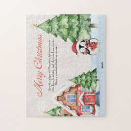 Gepersonaliseerde Beige Waterverf Christmas 8x10" Legpuzzel