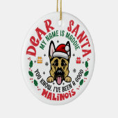 Gepersonaliseerde Belgische Malinois Hond Kerstboo Keramisch Ornament (Rechts)
