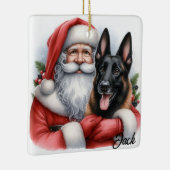 Gepersonaliseerde Belgische Malinois Hond met de K Keramisch Ornament (Rechts)