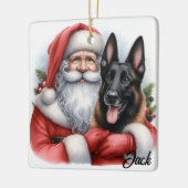 Gepersonaliseerde Belgische Malinois Hond met de K Keramisch Ornament (Links)