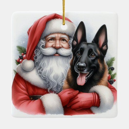 Gepersonaliseerde Belgische Malinois Hond met de K Keramisch Ornament (Achterkant)