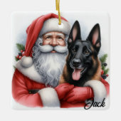 Gepersonaliseerde Belgische Malinois Hond met de K Keramisch Ornament (Voorkant)