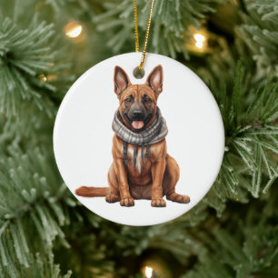 Gepersonaliseerde Belgische Malinois Hondenkunst Keramisch Ornament