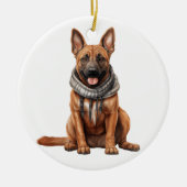 Gepersonaliseerde Belgische Malinois Hondenkunst Keramisch Ornament (Voorkant)