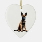 Gepersonaliseerde Belgische Malinois Puppy Keramisch Ornament (Rechts)