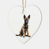 Gepersonaliseerde Belgische Malinois Puppy Keramisch Ornament (Links)