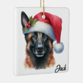 Gepersonaliseerde Belgische Mechelse herder met ke Keramisch Ornament (Rechts)