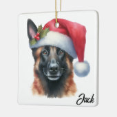 Gepersonaliseerde Belgische Mechelse herder met ke Keramisch Ornament (Links)