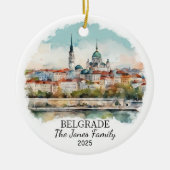 Gepersonaliseerde Belgrado Ornament, Servië Gift Keramisch Ornament (Voorkant)